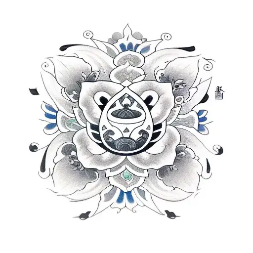 Flor de Loto con simbolo del OM tattoo design idea
