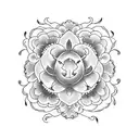 Flor de Loto con simbolo del OM tattoo design idea