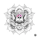 Flor de Loto con simbolo del OM tattoo design idea