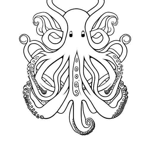 octopus hugs heart tattoo design idea