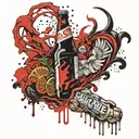 Anal, dark beer, pigeon droppings, shell, whore, hose tattoo design idea