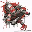 Anal, dark beer, pigeon droppings, shell, whore, hose tattoo design idea