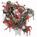 Anal, dark beer, pigeon droppings, shell, whore, hose tattoo design idea