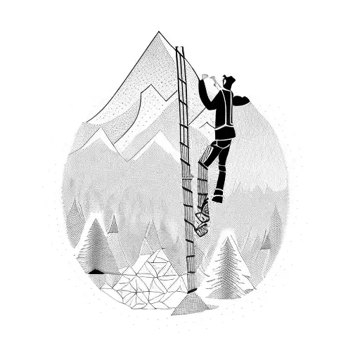 ivies climbing up mountain  tattoo design idea