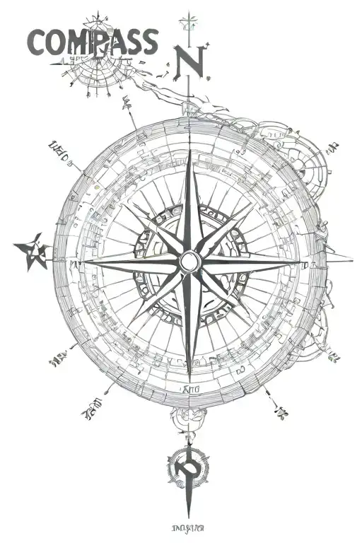 compass nortical tattoo design idea