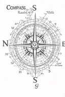 compass nortical tattoo design idea