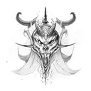 bastard sword set on fire with ouroboros wrapped around it tattoo design idea