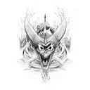 bastard sword set on fire with ouroboros wrapped around it tattoo design idea