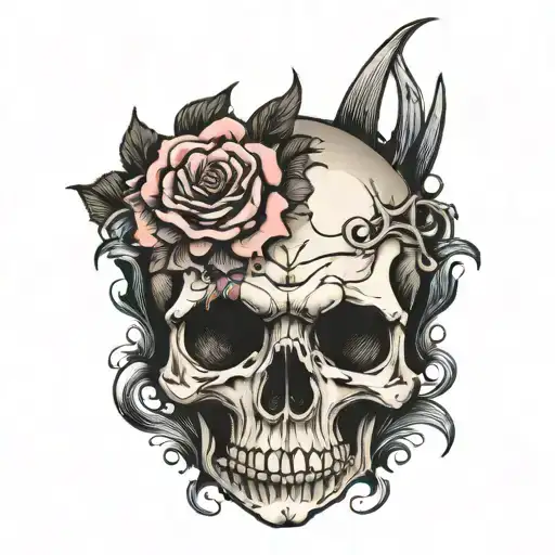 the skull that eats people's souls tattoo design idea