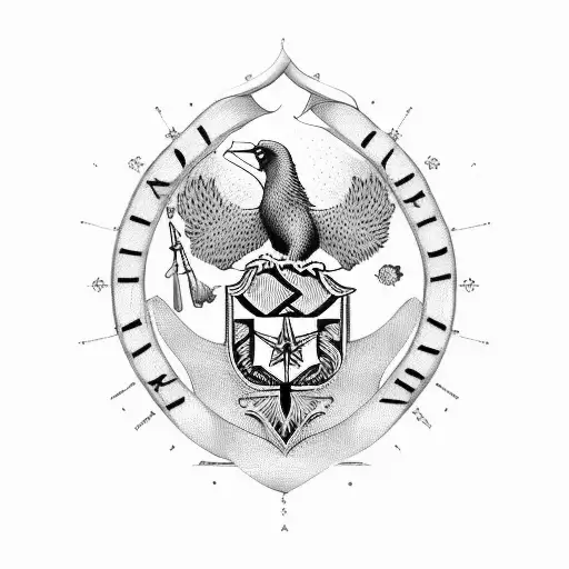 make a coat of arms of my last name HASSING KJÆR tattoo design idea