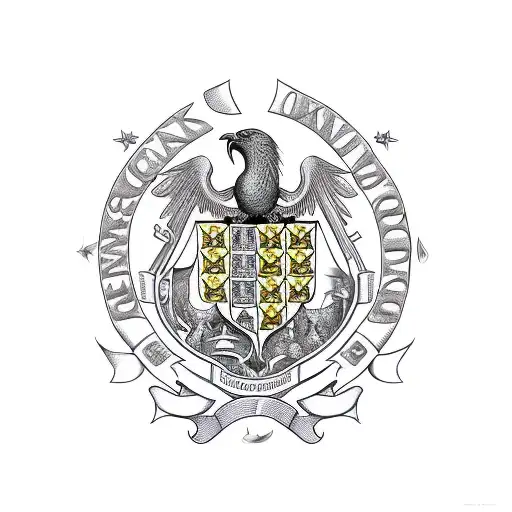 make a coat of arms of my last name HASSING KJÆR tattoo design idea