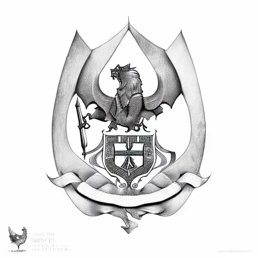 make a coat of arms of my last name HASSING KJÆR tattoo design idea