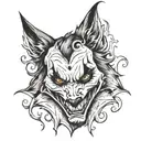 joker and wolf face tattoo design idea