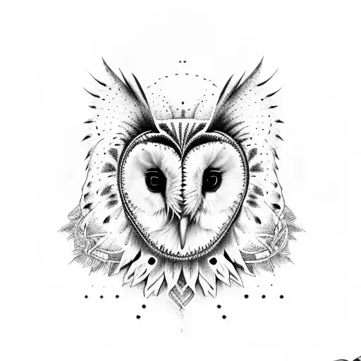 barn owl tattoo design idea