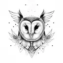 barn owl tattoo design idea