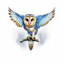 flying barn owl tattoo design idea