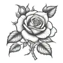 simple rose without color qith 224 mid stem to put on my side tattoo design idea