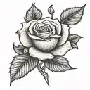 simple rose without color qith 224 mid stem to put on my side tattoo design idea