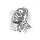 Incline bench press side profile tattoo design idea