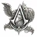 assassins creed symbol incorporated tattoo design idea