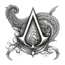 assassins creed symbol incorporated tattoo design idea