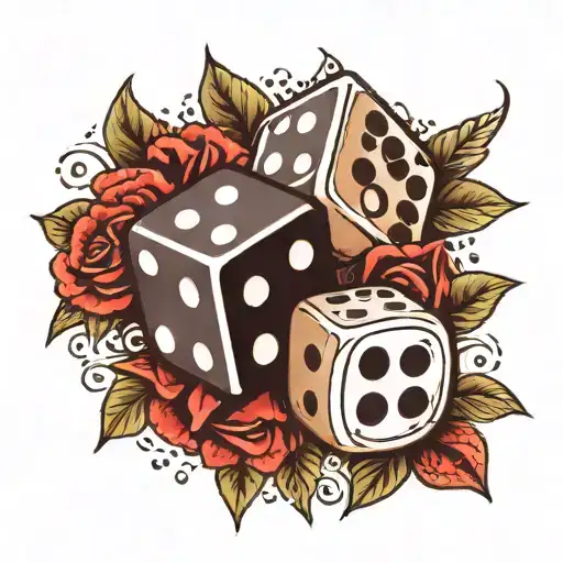 dice tattoo oldschool black tattoo design idea