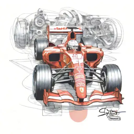 scuderia ferrari f2004 tattoo design idea