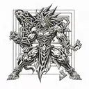 millenium puzzle from yugioh with the dates 06/04/08 and 04/09/24 underneath it tattoo design idea