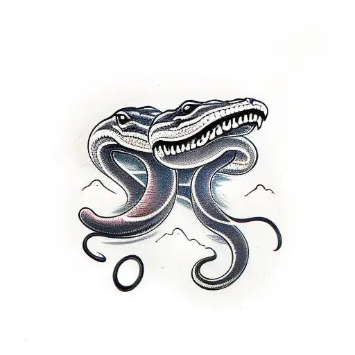 two headed snake tattoo design idea