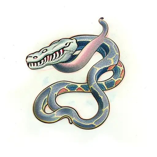 snake with two heads tattoo design idea