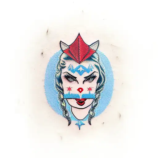 twin peaks lady head  tattoo design idea