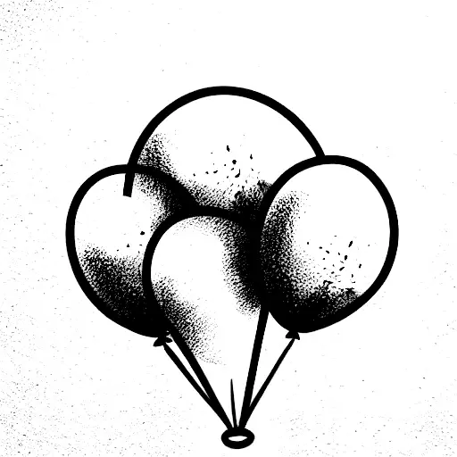 three ballons mixed tattoo design idea