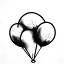 three ballons mixed tattoo design idea