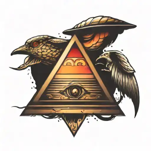 pyramid ufo tattoo design idea