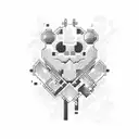 A pixelated computer keyboard with game controllers intertwined tattoo design idea