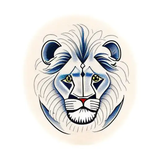 Traditional "Lions With Clock Faces" Tattoo Idea BlackInk AI