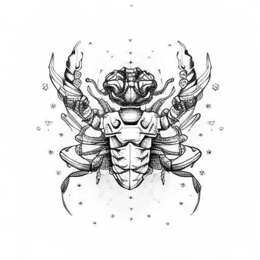 scorpio with three tales tattoo design idea