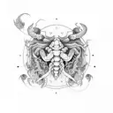 scorpio three tales tattoo design idea