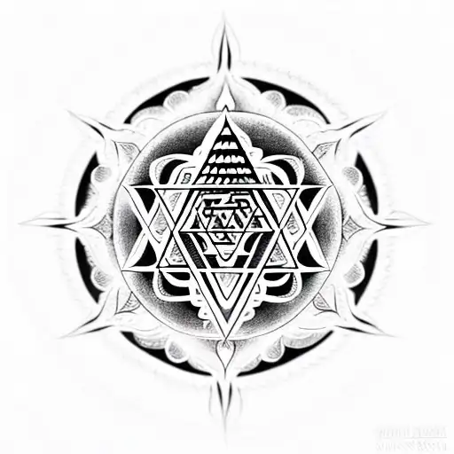 Sacred Geometry Tattoo (Sri Yantra Sri yantra, also known as Sri...)