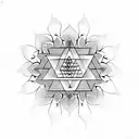 sri yantra mandala on centre ganesh buddha tattoo design idea