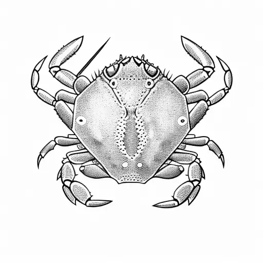 A crab with a sword stuck in it tattoo design idea
