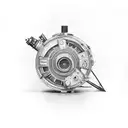 A black-grey tattoo of a vintage film camera with film reels, capturing the client's passion for cinema and videography tattoo design idea