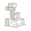 minecraft stone block with a sword piercing tattoo design idea