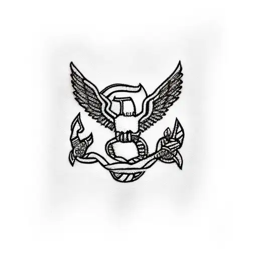 semitruck with USMC logo  tattoo design idea