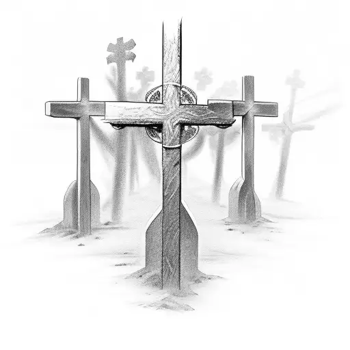 3 crosses  tattoo design idea