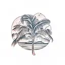 Palm Tree Bird tattoo design idea