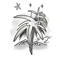 Palm Tree Bird tattoo design idea