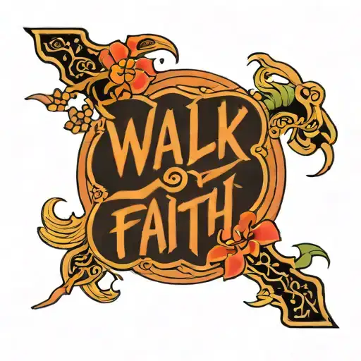 lettering walk by faith not by sight tattoo design idea
