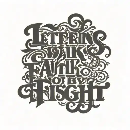 lettering walk by faith not by sight tattoo design idea