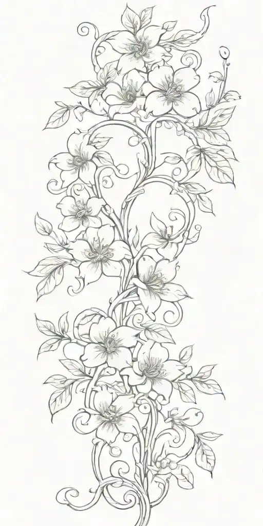 flower vine intertwined representing family tattoo design idea